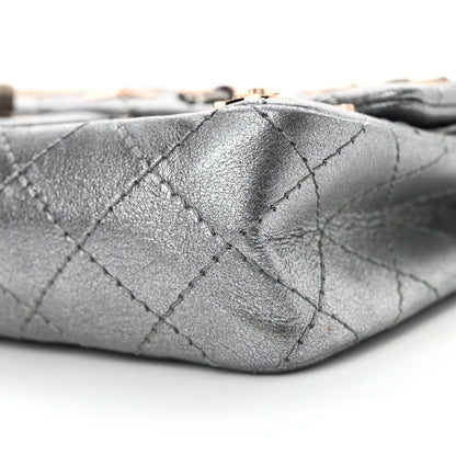 Chanel Metallic Calfskin Quilted Lucky Charms 2.55 Reissue 225 Flap Dark Silver 11 of 12