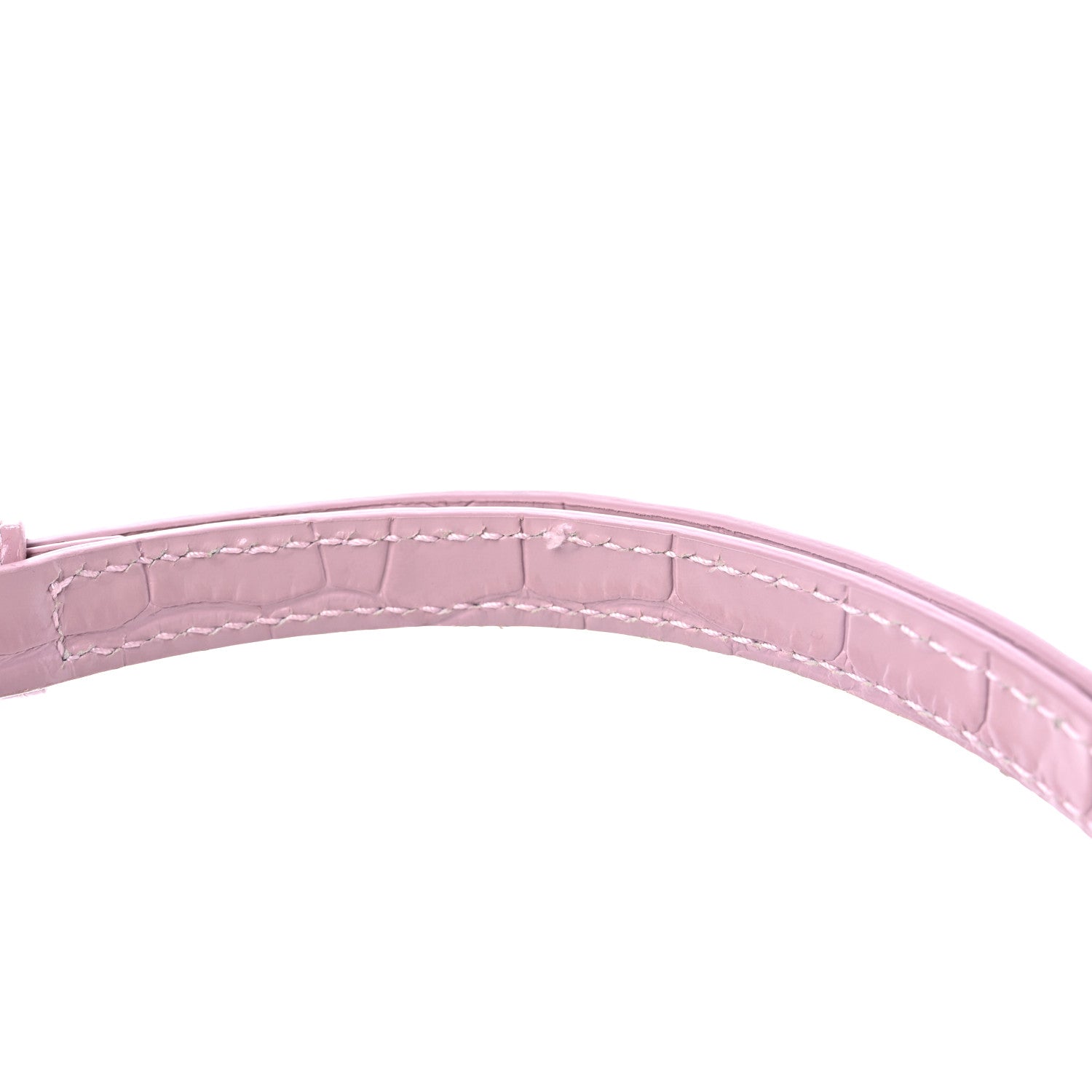 Balenciaga Shiny Calfskin Crocodile Embossed Small Hourglass Top Handle Bag Powder Pink 12 of 12