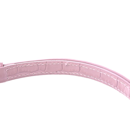 Balenciaga Shiny Calfskin Crocodile Embossed Small Hourglass Top Handle Bag Powder Pink 12 of 12