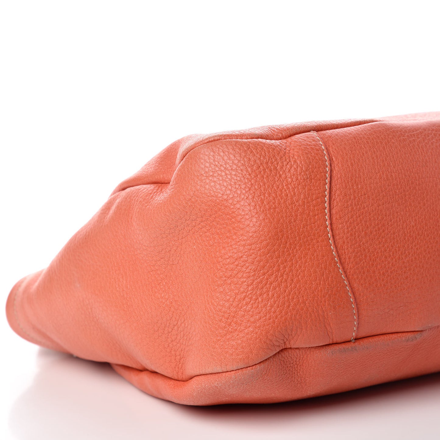Cervo Deerskin Pleats Tote Corallo
