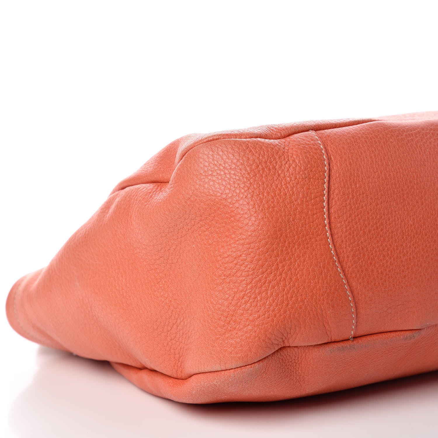 Prada Cervo Deerskin Pleats Tote Corallo 9 of 18