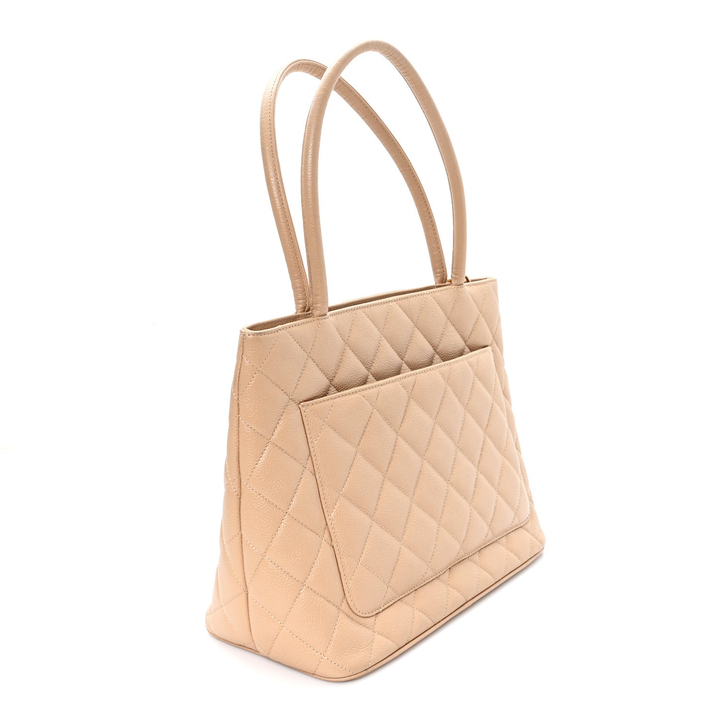 Caviar Quilted Medallion Tote Beige