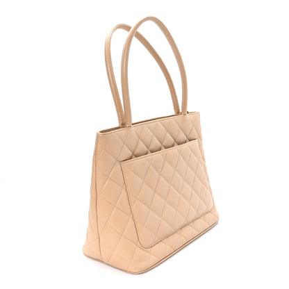 Chanel Caviar Quilted Medallion Tote Beige 3 of 12