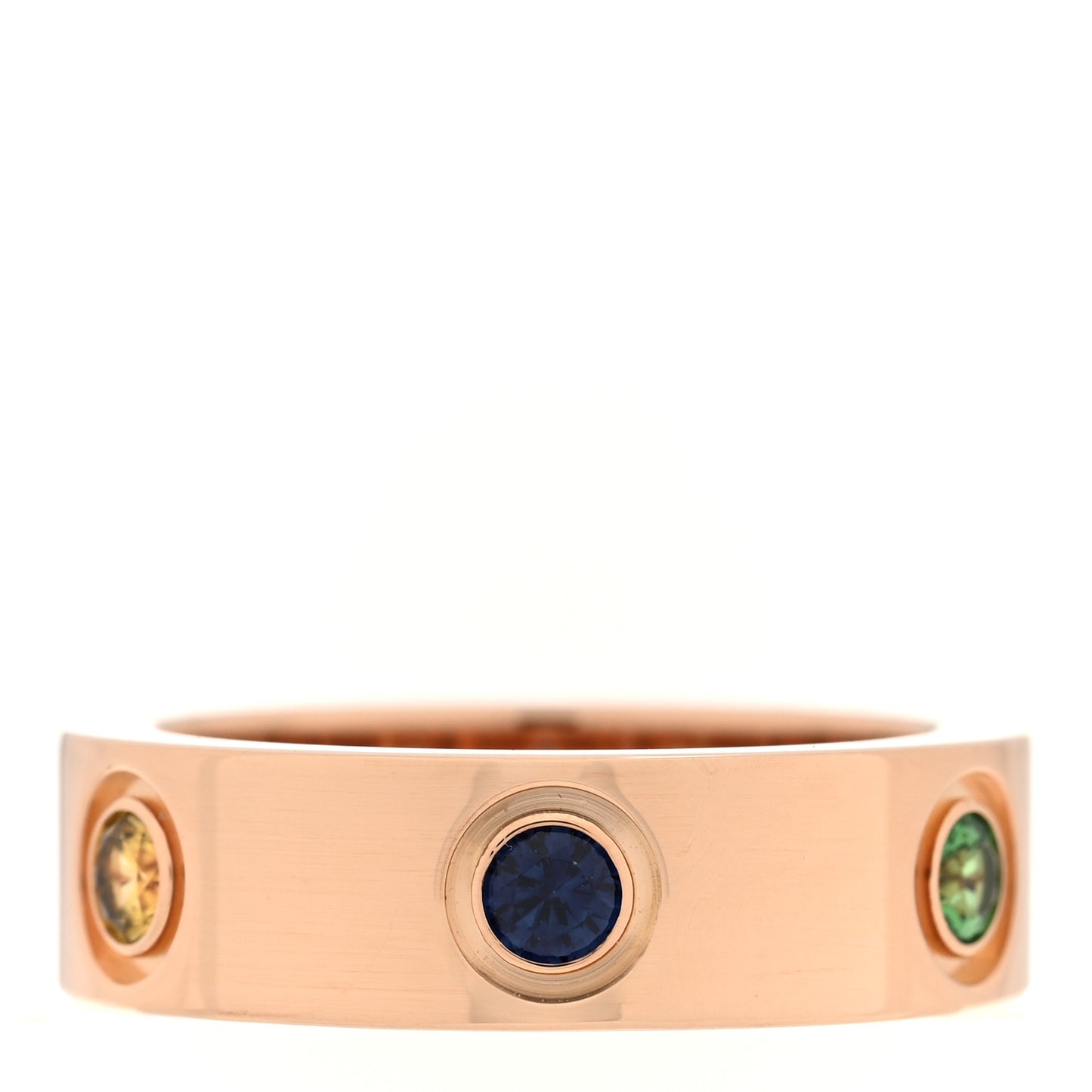 18K Pink Gold Sapphire Garnet Amethyst 5.5mm LOVE Ring 48 4.5
