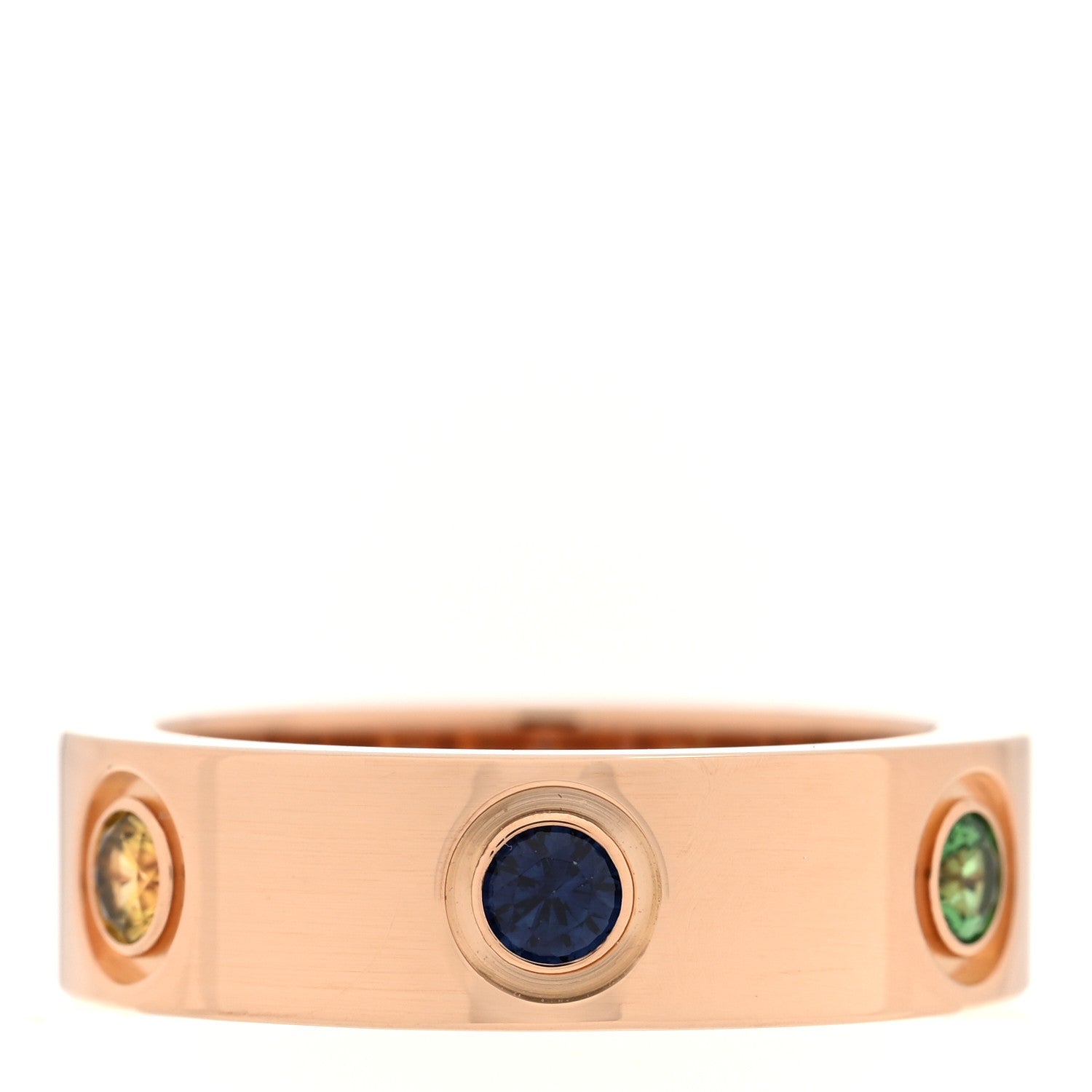 Cartier 18K Pink Gold Sapphire Garnet Amethyst 5.5mm LOVE Ring 48 4.5 1 of 4