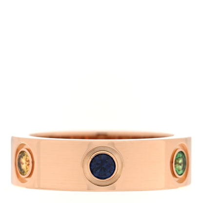 Cartier 18K Pink Gold Sapphire Garnet Amethyst 5.5mm LOVE Ring 48 4.5 1 of 4