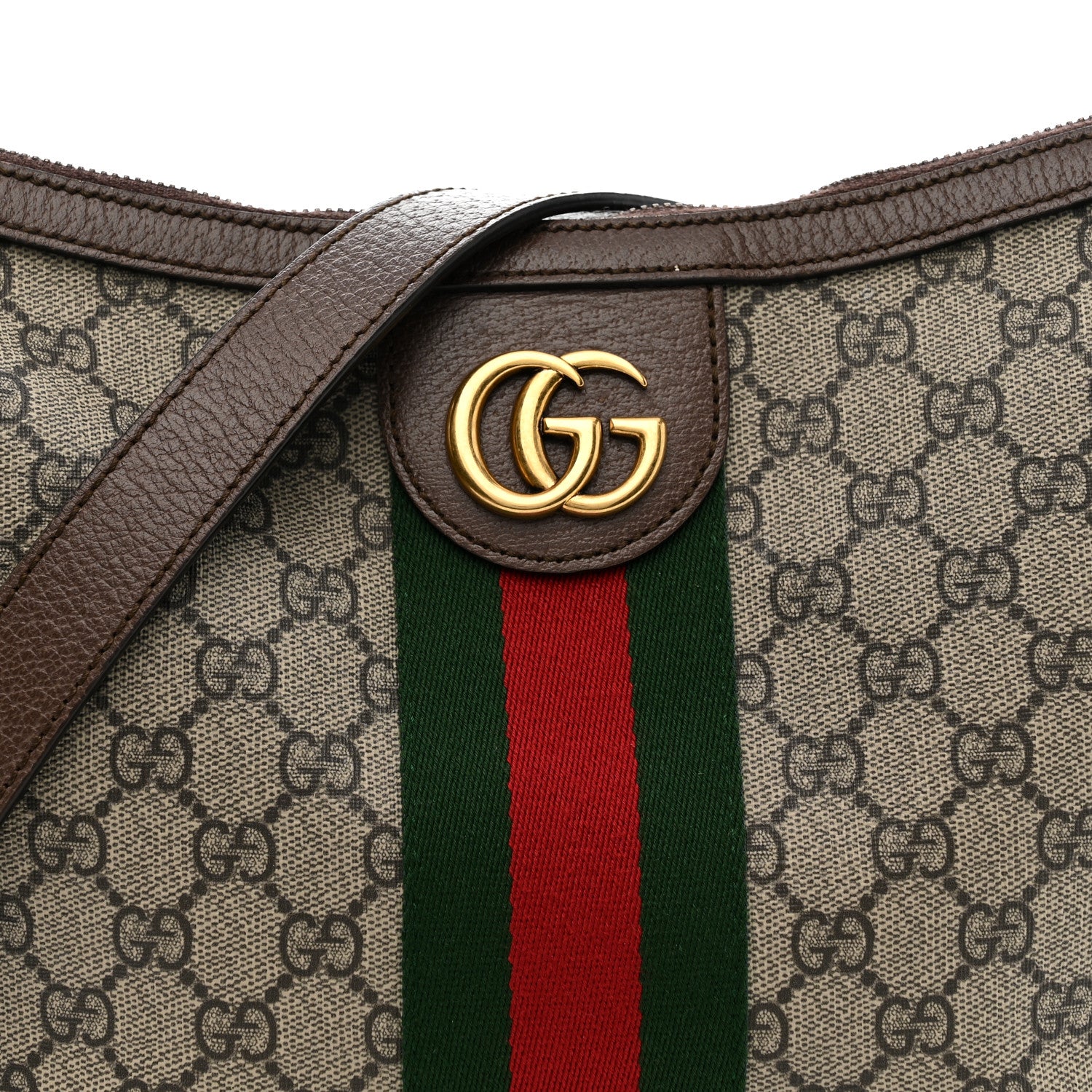 Gucci GG Supreme Monogram Web Small Ophidia Half Moon Hobo Brown 8 of 11