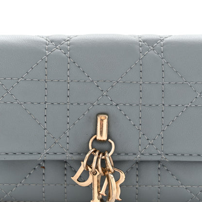 Christian Dior Lambskin Cannage Lady Dior Flap Card Holder Gray 8 of 8