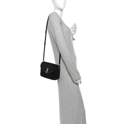 Saint Laurent Suede Y Quilted Monogram Toy Loulou Crossbody Bag Black 2 of 11
