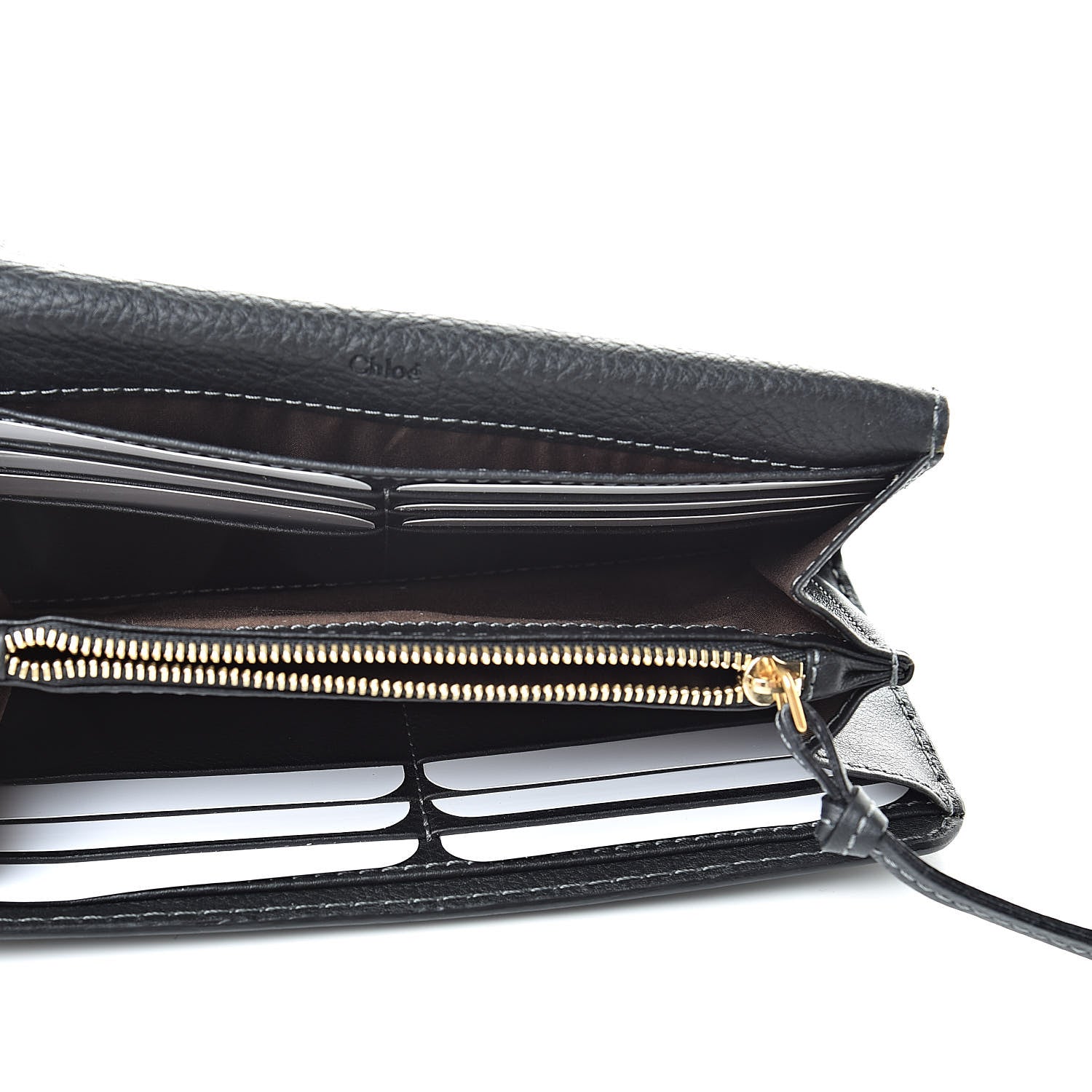 Chloe Calfskin Marcie Continental Flap Wallet Black 5 of 8