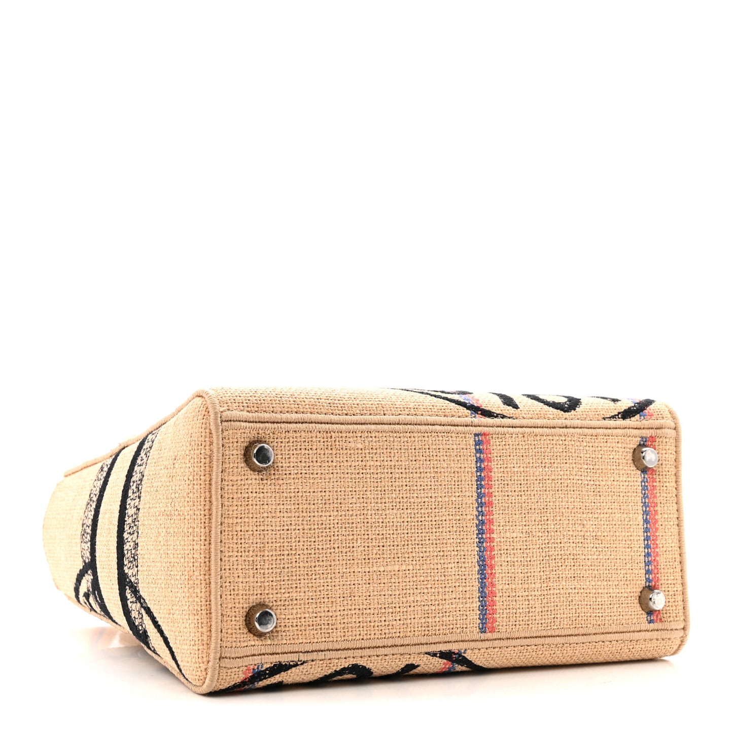 Canvas Jute Embroidered Medium Lady D-Lite Beige Multicolor