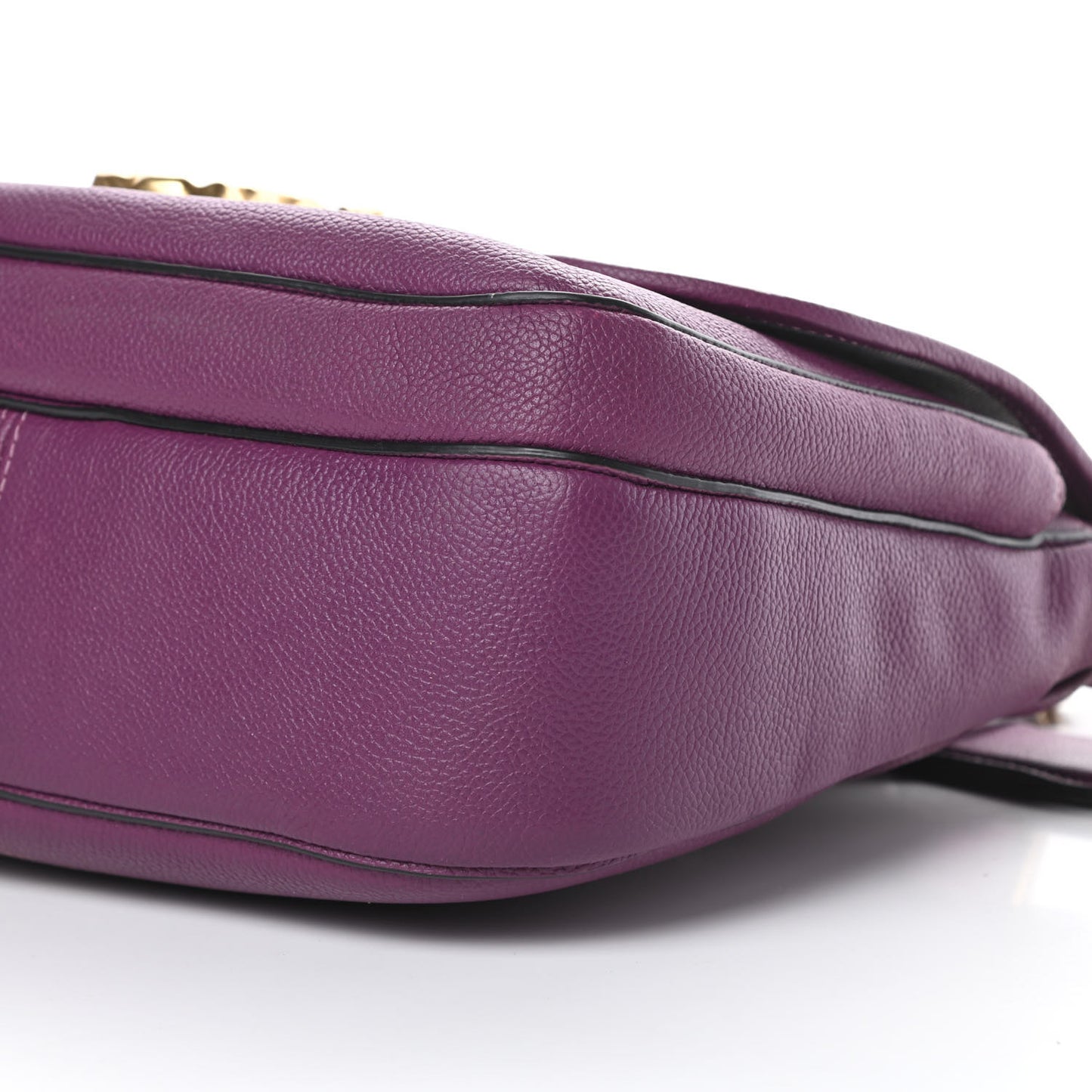 Calfskin Interlock Courier Messenger Purple
