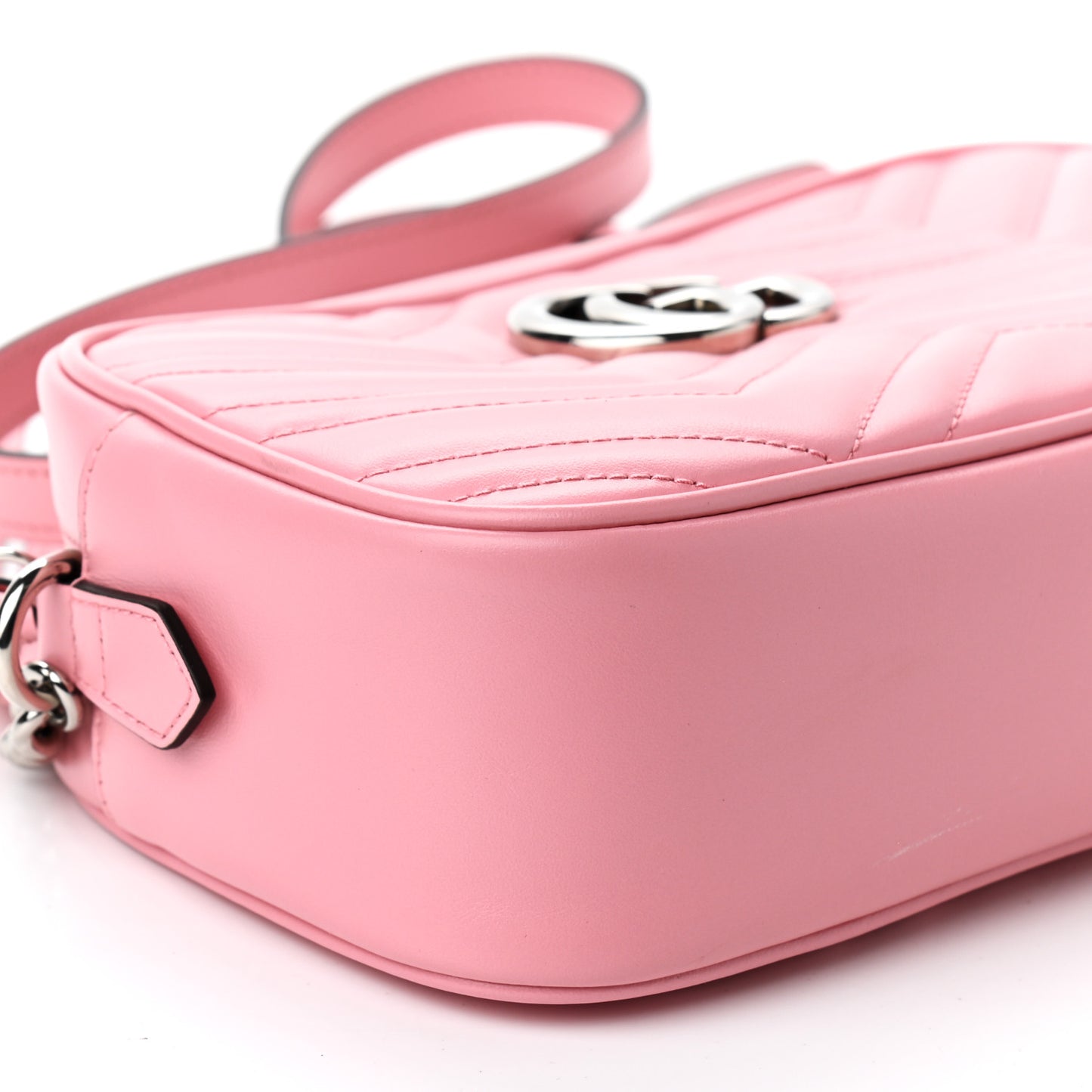 Calfskin Matelasse Small GG Marmont Chain Shoulder Bag Wild Rose