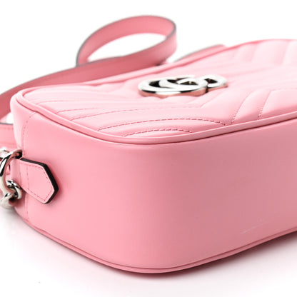 Gucci Calfskin Matelasse Small GG Marmont Chain Shoulder Bag Wild Rose 9 of 10