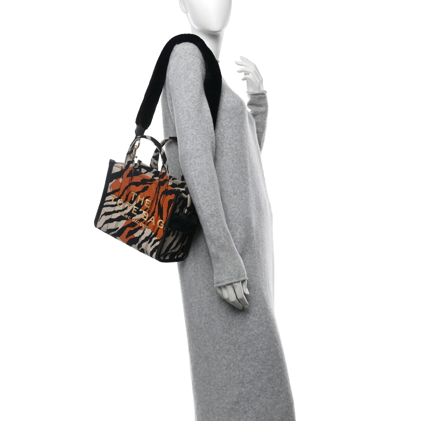 Cotton Canvas Zebra Tiger Print Mini The Traveler Tote Bag