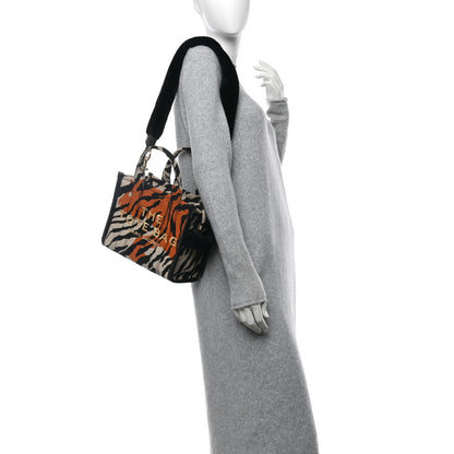 Marc Jacobs Cotton Canvas Zebra Tiger Print Mini The Traveler Tote Bag 2 of 11