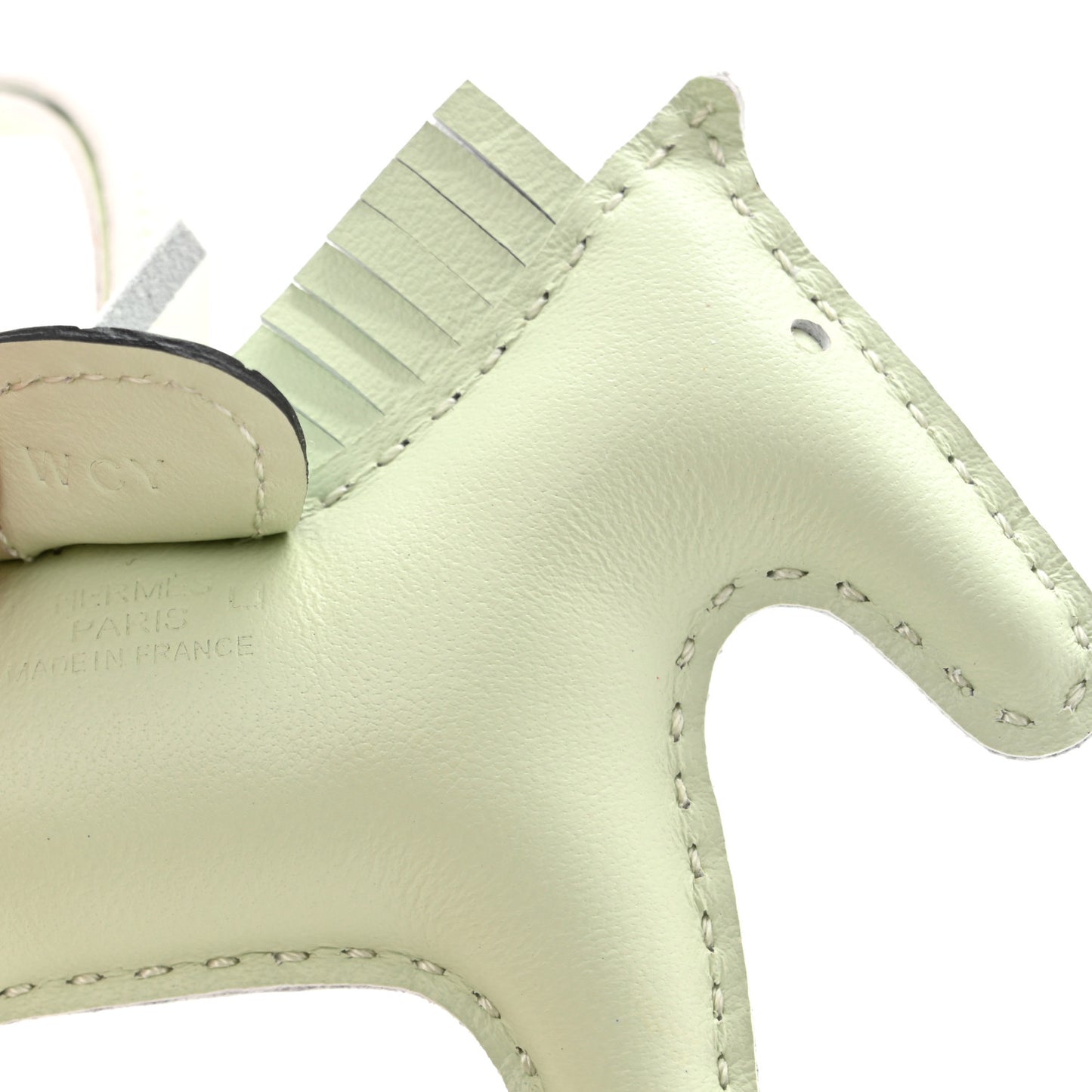 Milo Lambskin Matte Alligator Touch Grigri Rodeo Horse Bag Charm PM Vert Fizz Vert D'eau