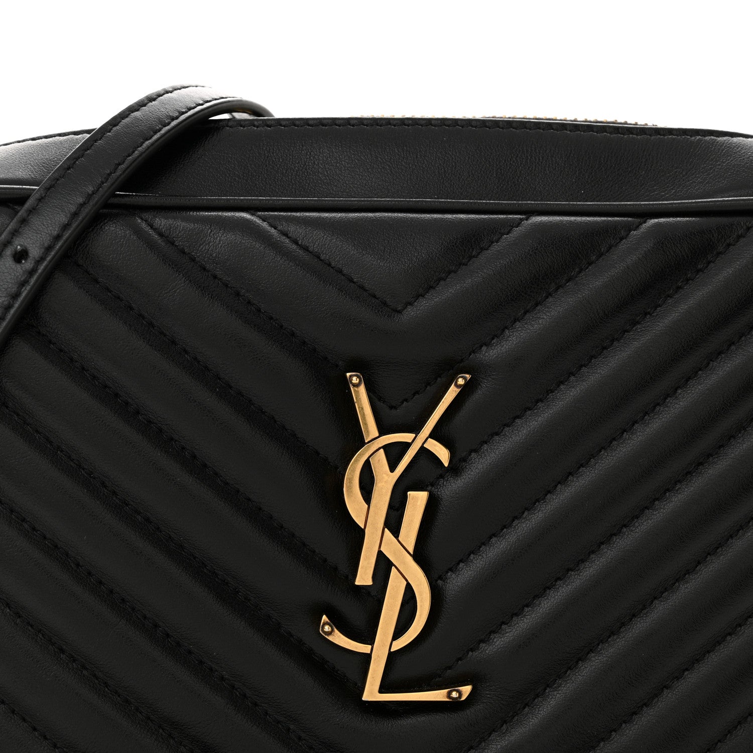 Saint Laurent Calfskin Matelasse Monogram Lou Camera Bag Black 8 of 12
