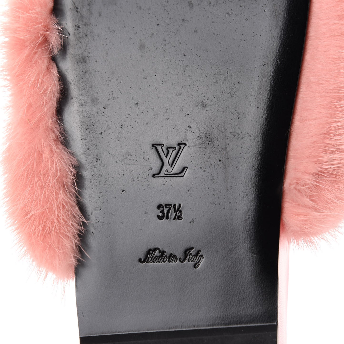 Mink Fur Bom Dia Flat Mules 37.5 Pink