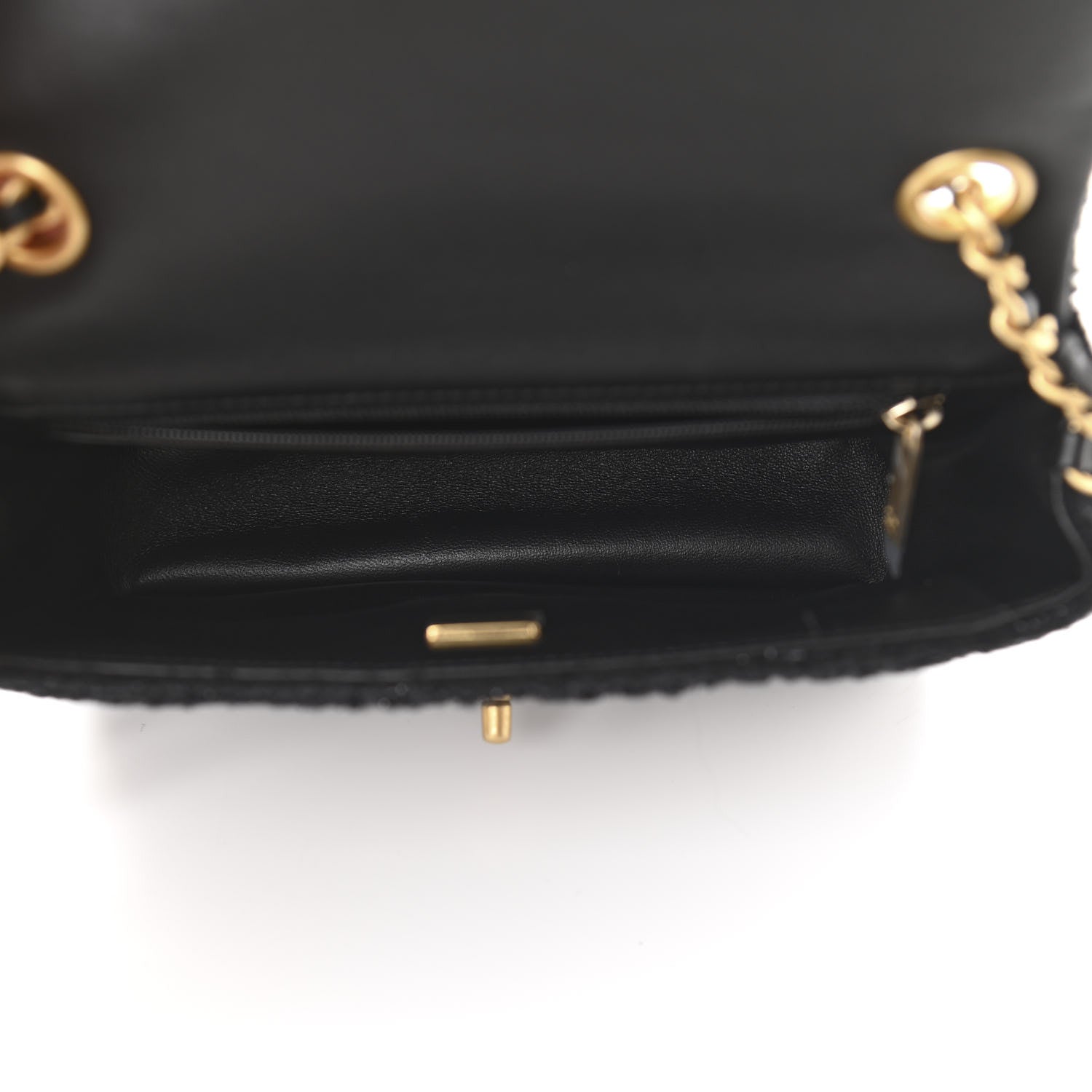 Chanel Tweed Quilted Mini Crystal CC Square Flap Black 5 of 11