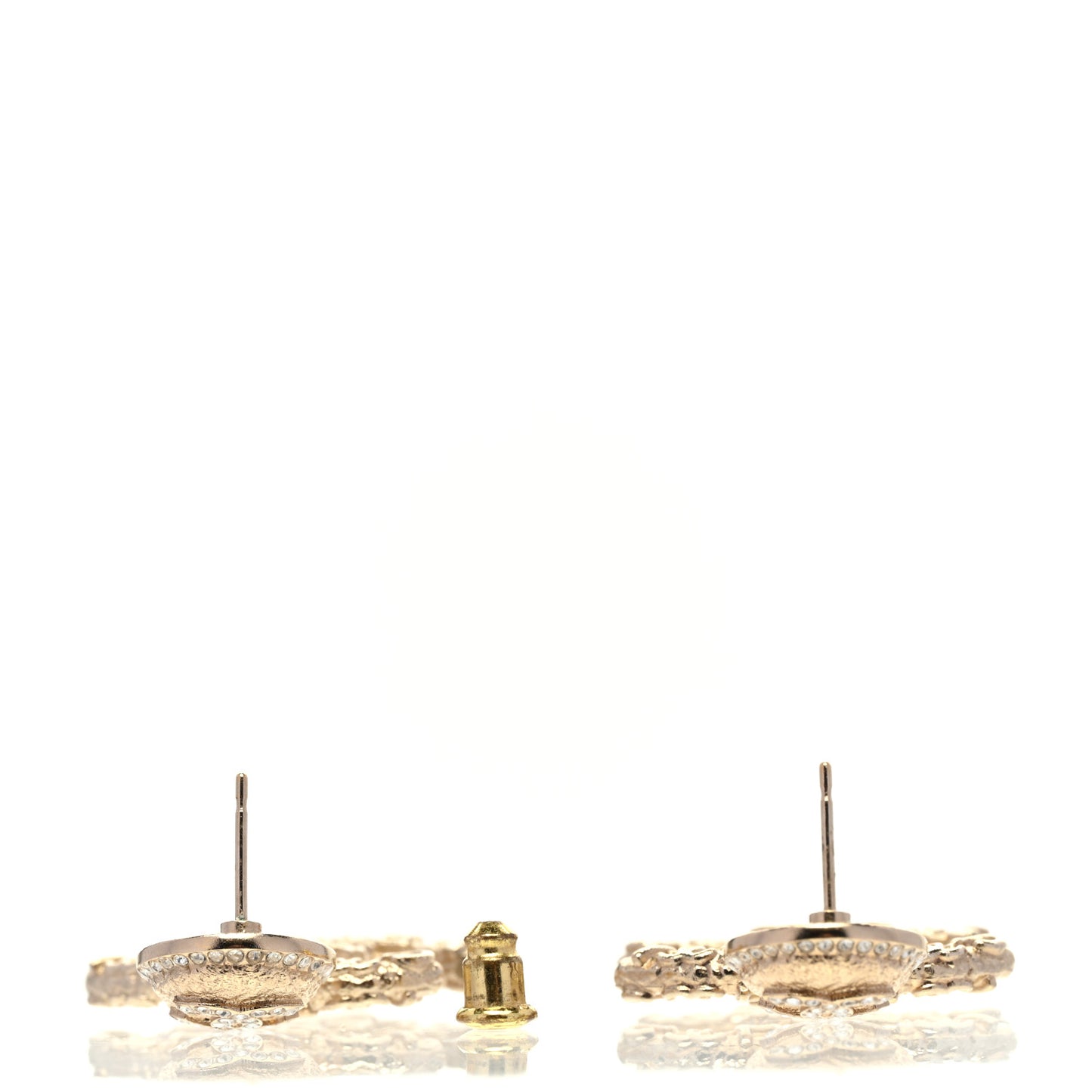Crystal CC Drop Logo Earrings Gold