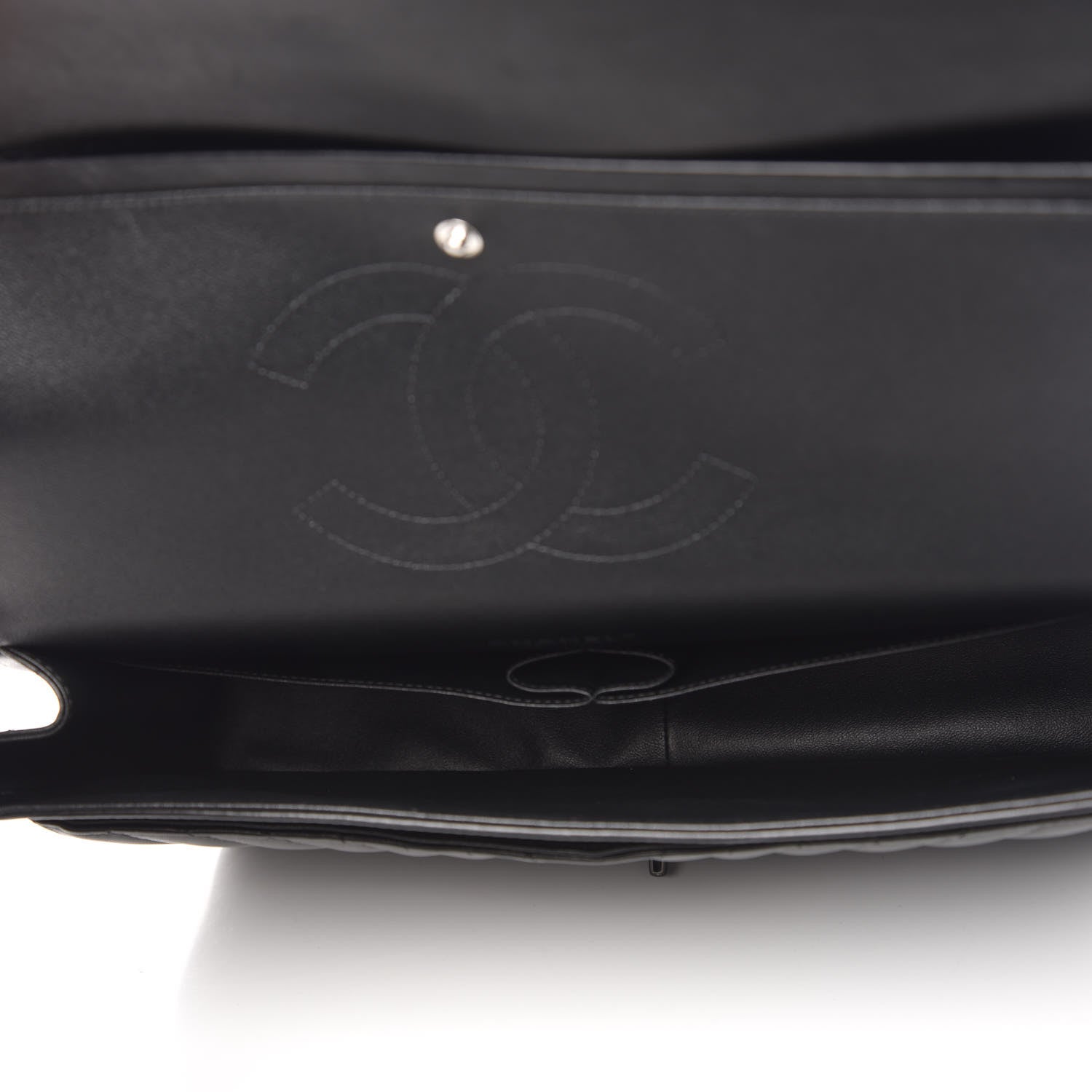 Chanel Lambskin Chevron Quilted Maxi Double Flap So Black 6 of 13