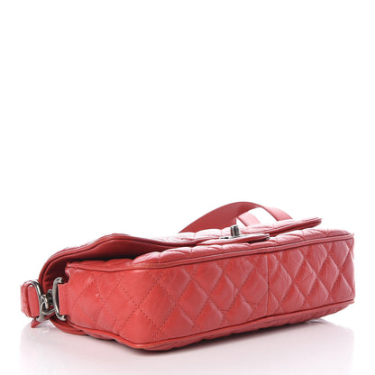 Chanel Aged Calfskin Quilted Medium Chain Detail Flap Red 4 of 15