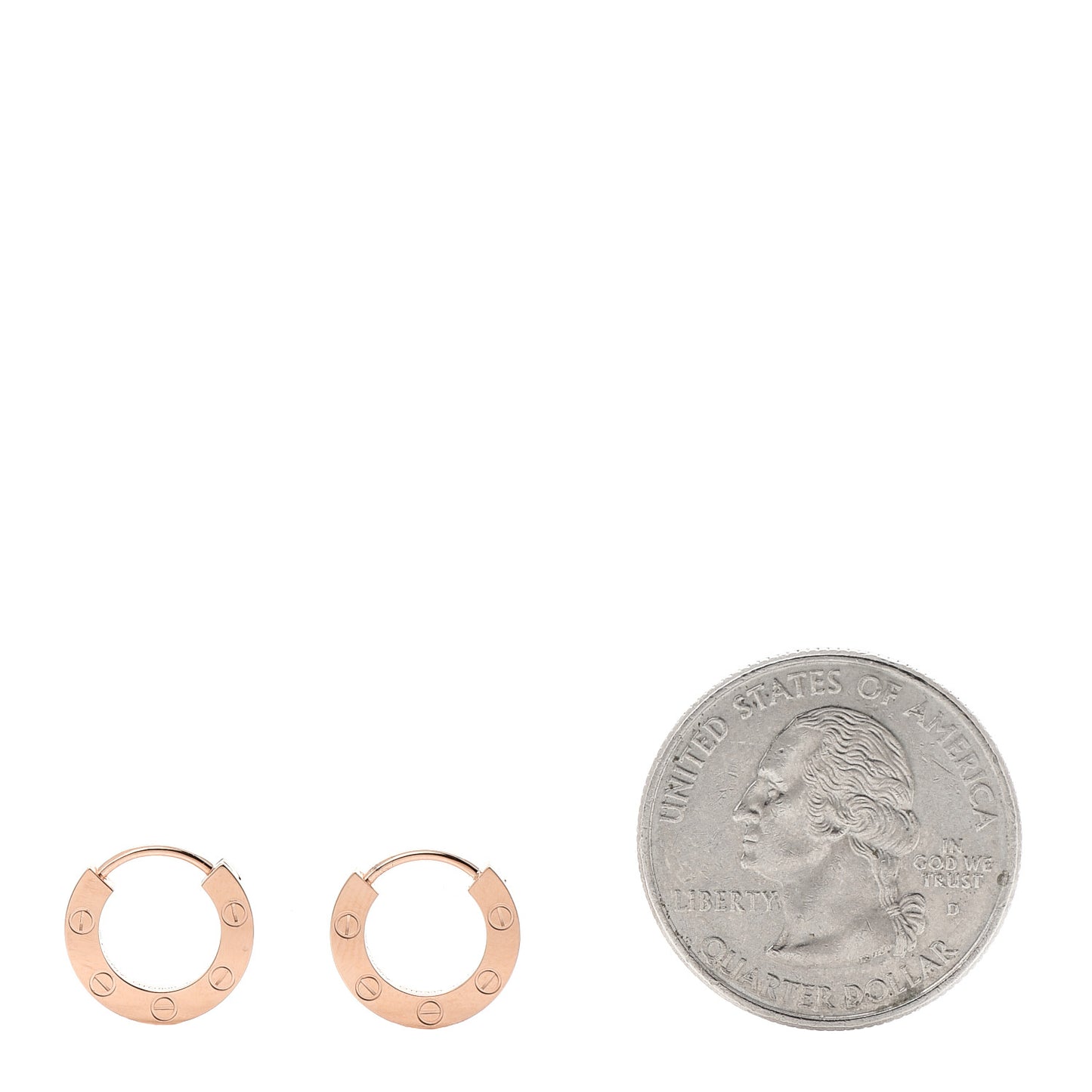 18K Pink Gold LOVE Hoop Earrings