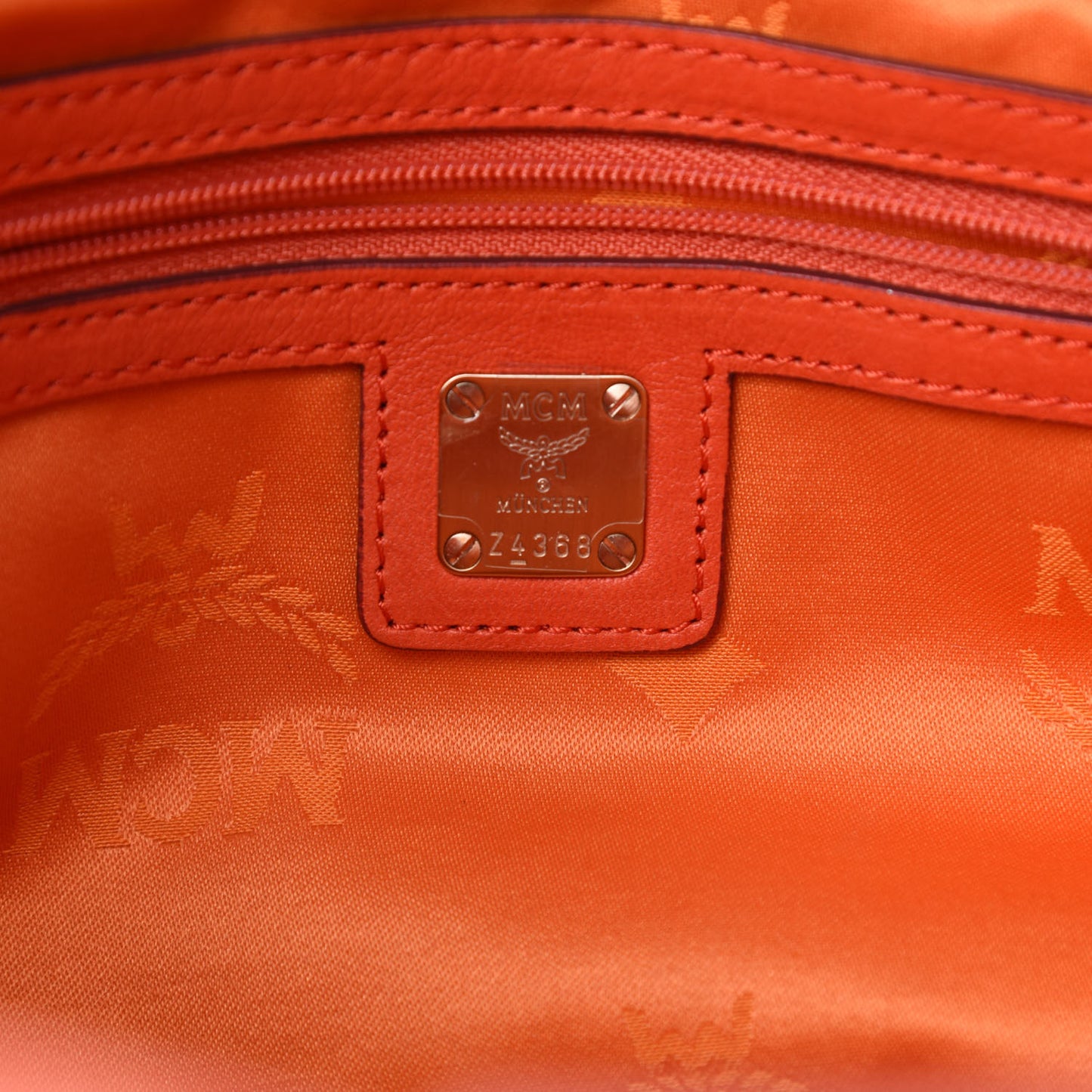 Calfskin Ottomar Monogram Tote Orange