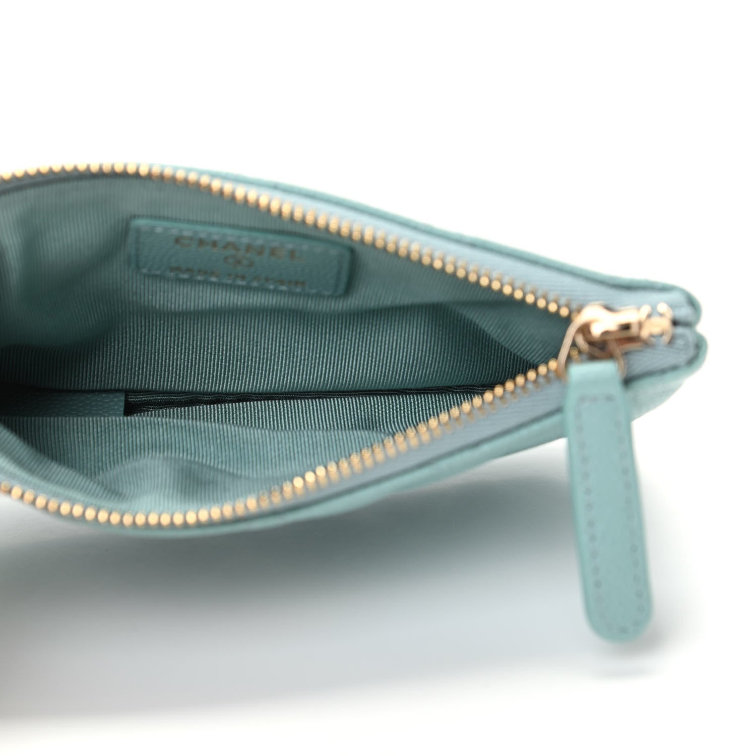 Chanel Caviar Quilted Small Cosmetic Case Light Blue 5 of 8