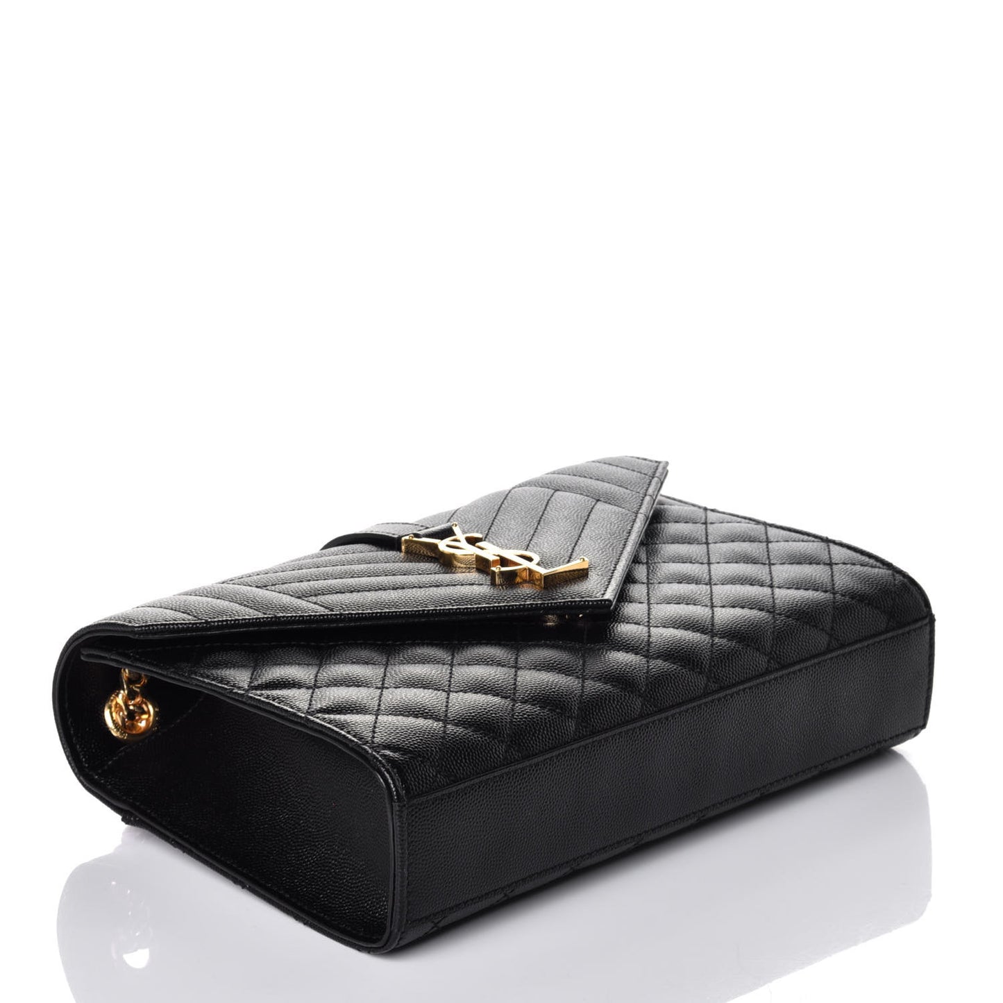 Grain De Poudre Textured Mixed Matelasse Triquilt Medium Monogram Satchel Black