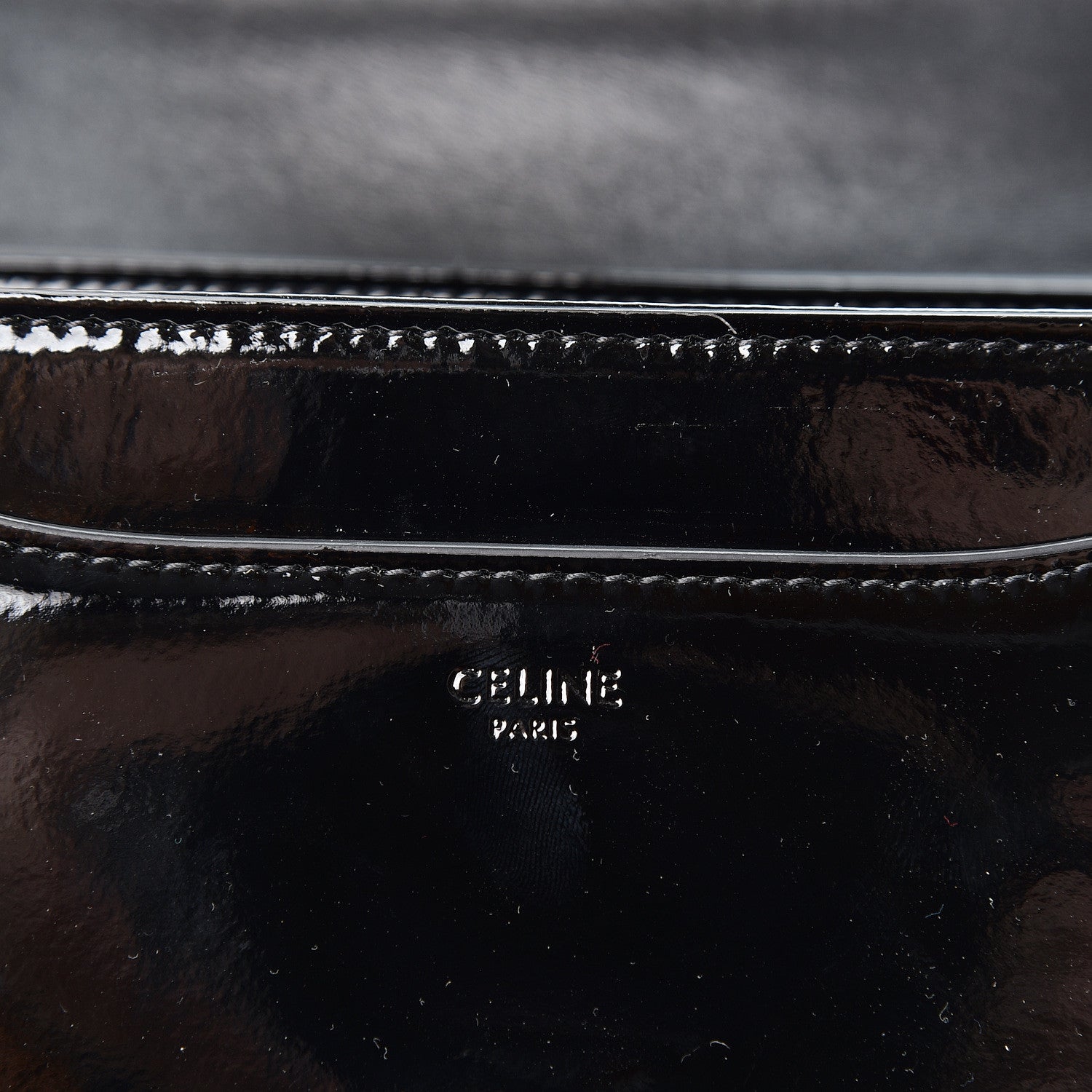 Celine Patent Calfskin Small 16 Top Handle Bag Black 5 of 9