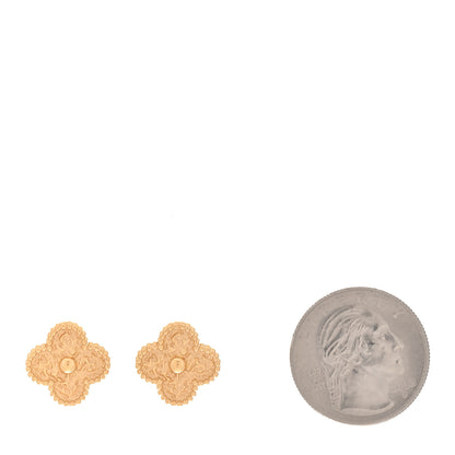 Van Cleef & Arpels 18K Yellow Gold Vintage Alhambra Earrings 2 of 5