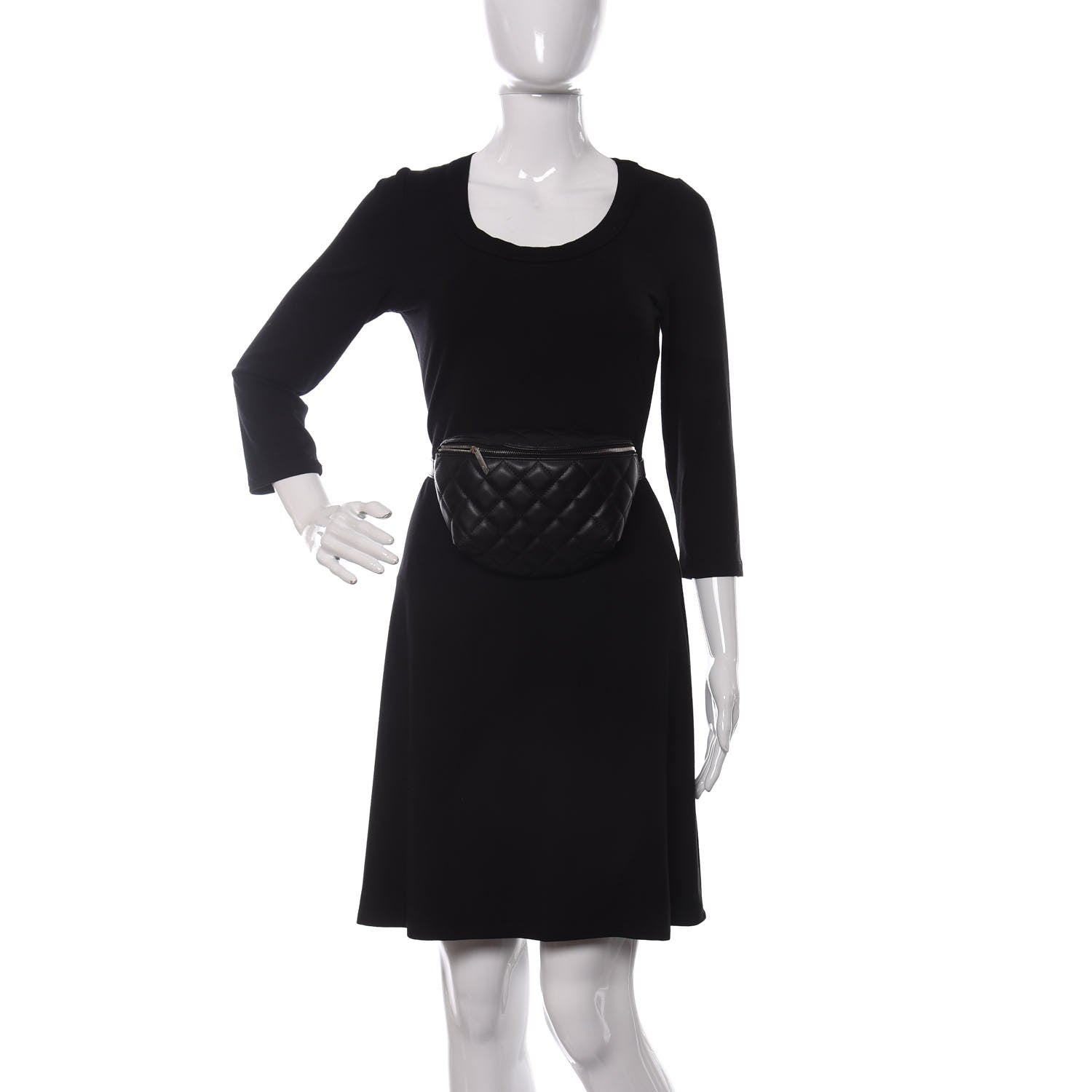 Chanel Lambskin Quilted Waist Belt Bag Black 2 of 10