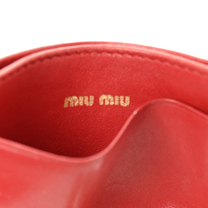 Miu Miu Nappa Matelasse Card Holder Rosso 6 of 7