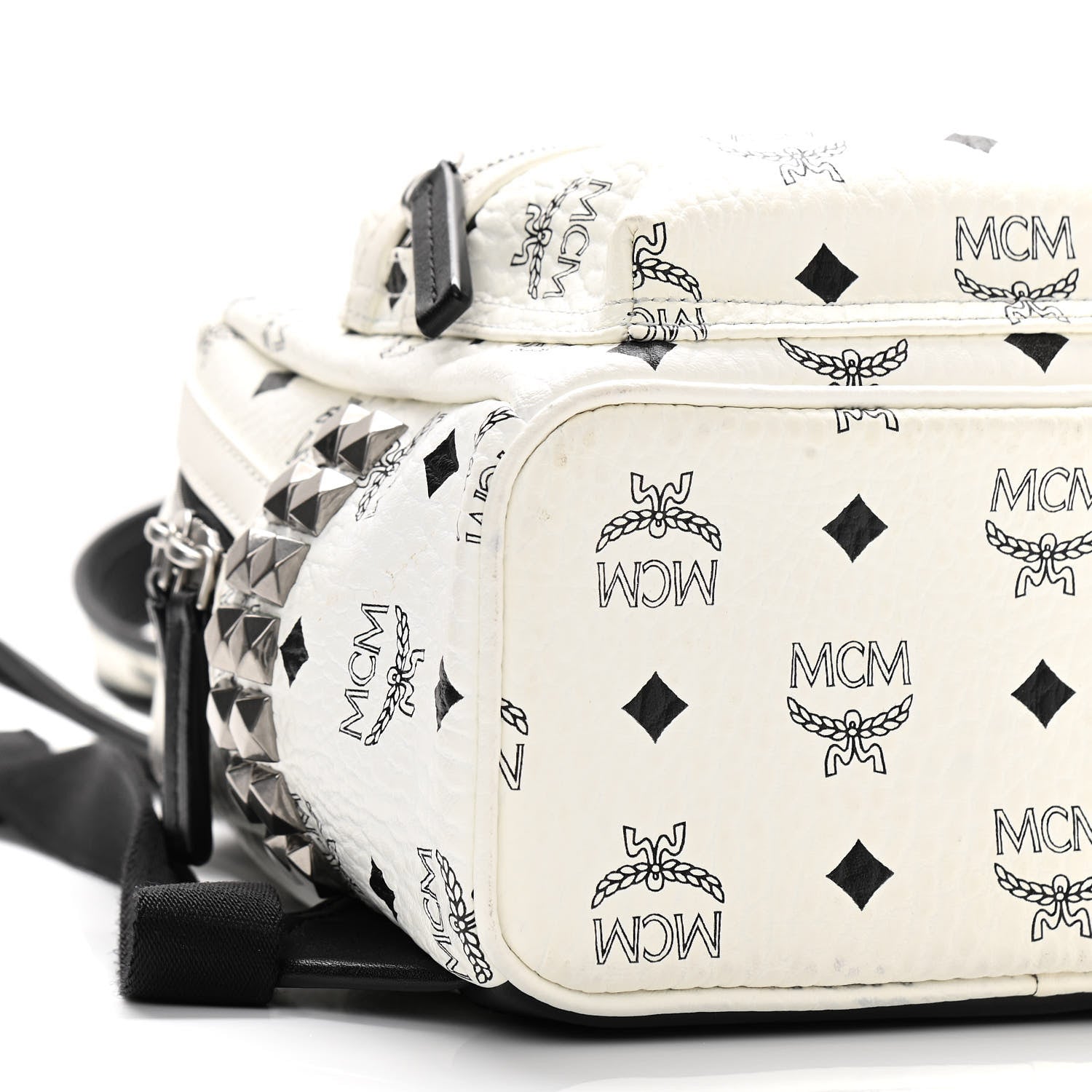 MCM Visetos Side Stud Mini Stark Backpack White 8 of 9