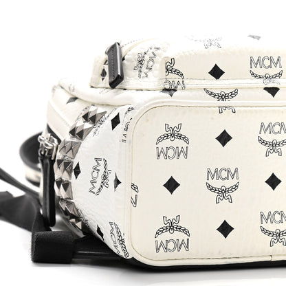 MCM Visetos Side Stud Mini Stark Backpack White 8 of 9