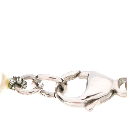 Chanel Classic CC Graduated Pearl Necklace Silver 5 of 6