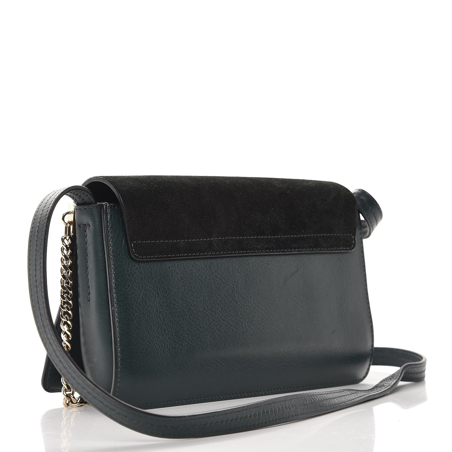 Suede Calfskin Small Faye Shoulder Bag Intense Green