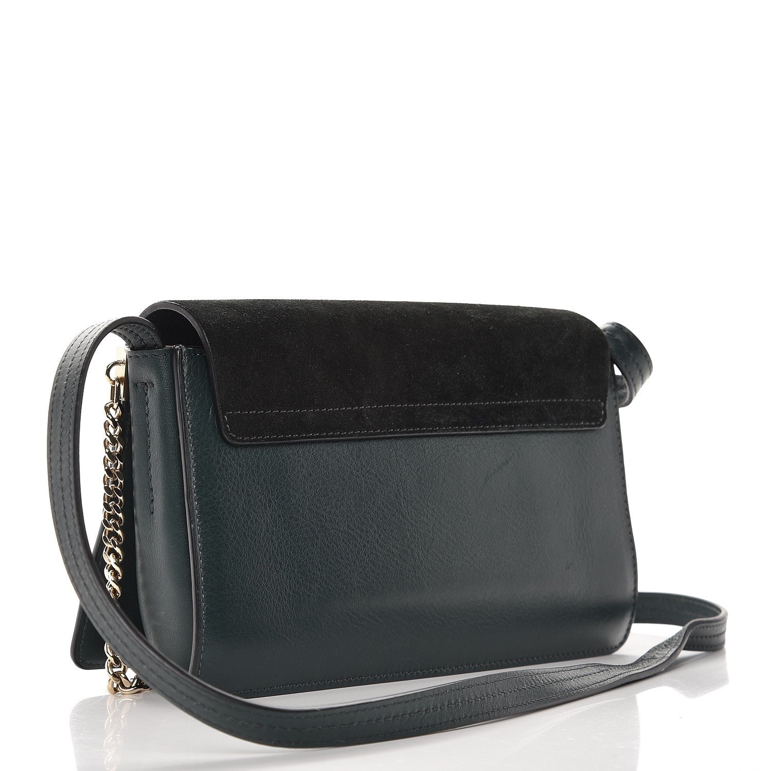 Chloe Suede Calfskin Small Faye Shoulder Bag Intense Green 3 of 7
