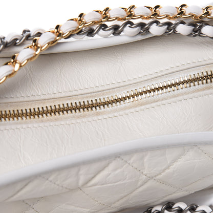 Chanel Patent Goatskin Quilted Small Gabrielle Hobo White 8 of 14
