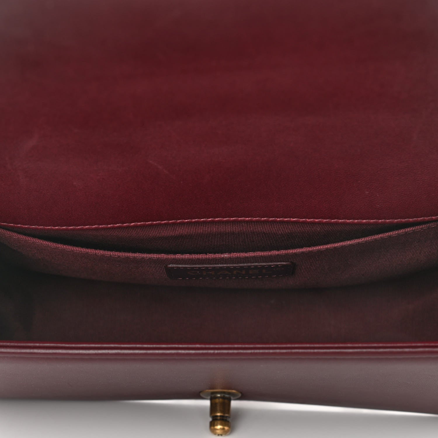 Chanel Velvet Chevron Quilted Medium Boy Flap Burgundy 5 of 10