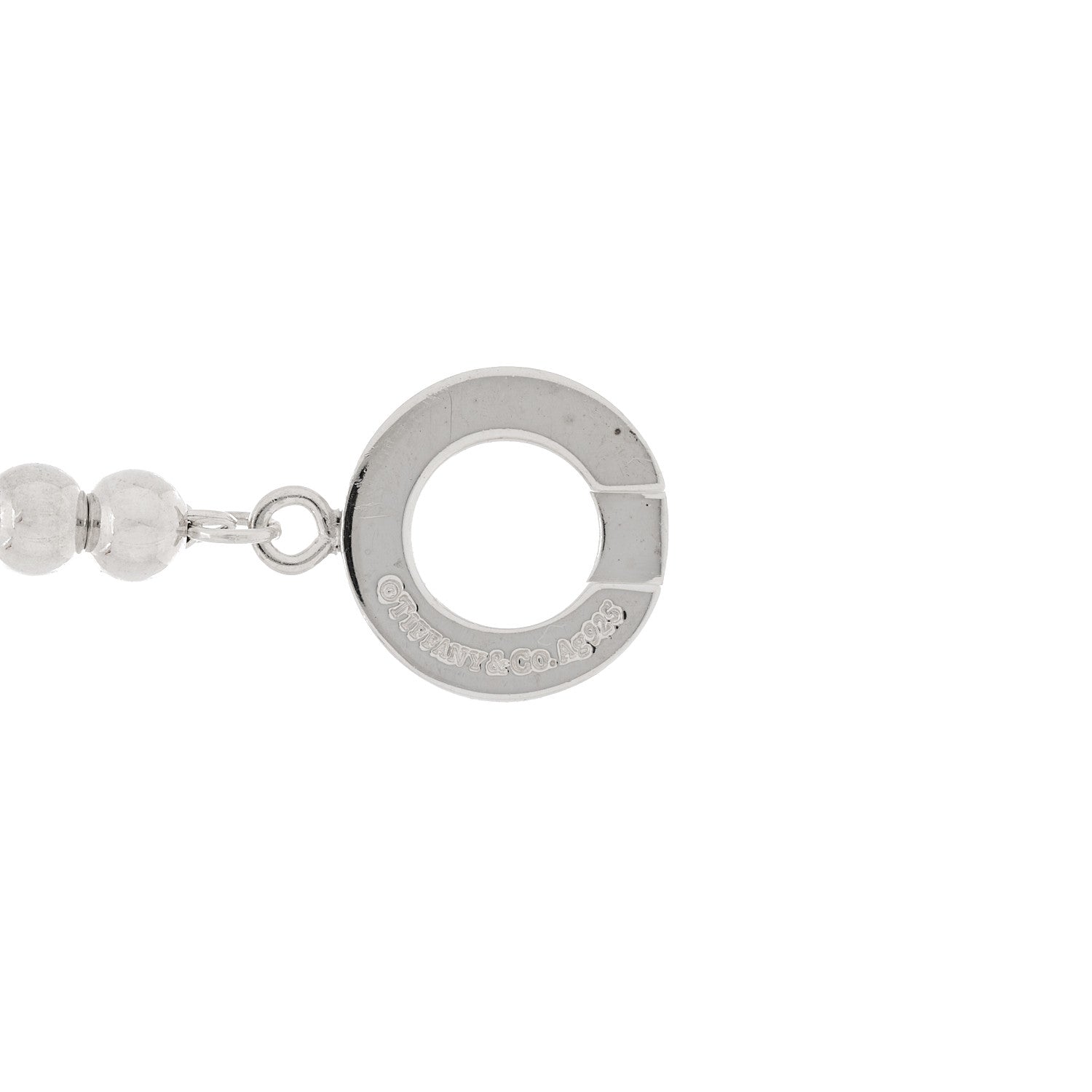 Tiffany Sterling Silver 4mm Beads Toggle Necklace 5 of 6