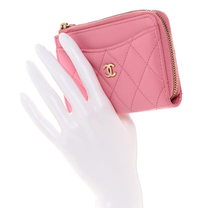Chanel Lambskin Quilted CC Zip Around Card Holder Pink 4 of 8