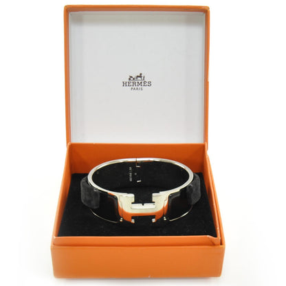 Hermes Enamel Clic Clac H Bracelet Wide Black Silver 5 of 7