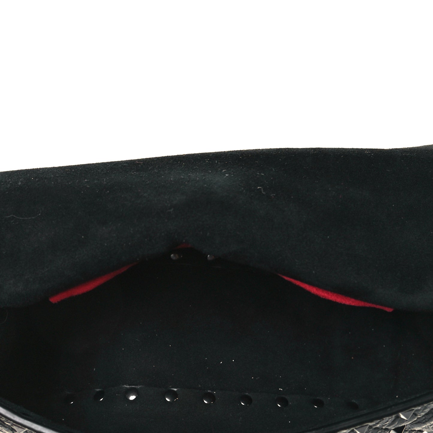 Craquele Nappa Small Rockstud Spike Shoulder Bag Black