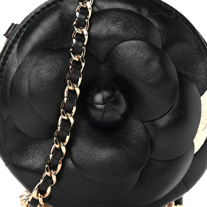 Chanel Lambskin Mini Camellia Bouquet Clutch With Chain Black 8 of 12