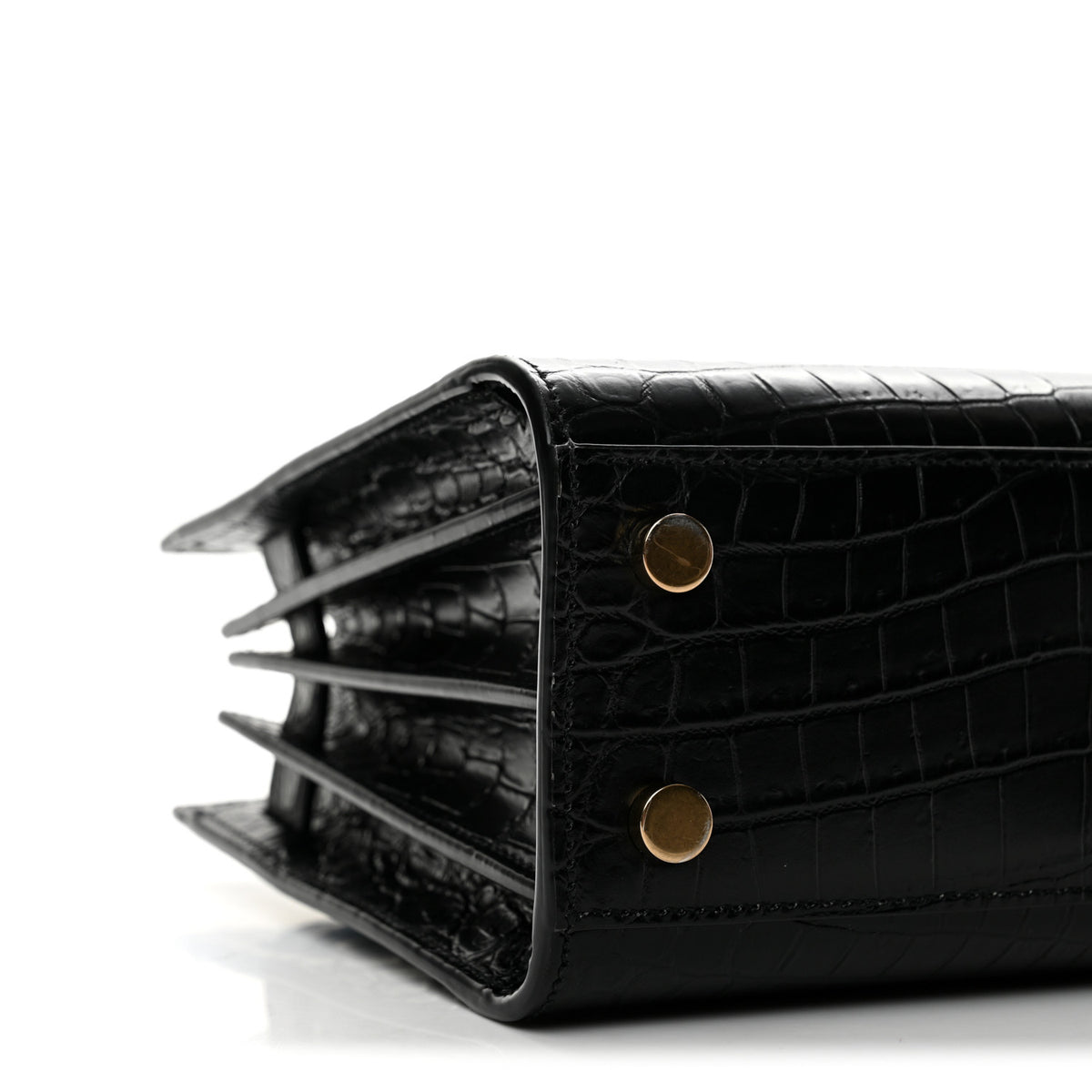 Calfskin Crocodile Embossed Nano Sac De Jour Black