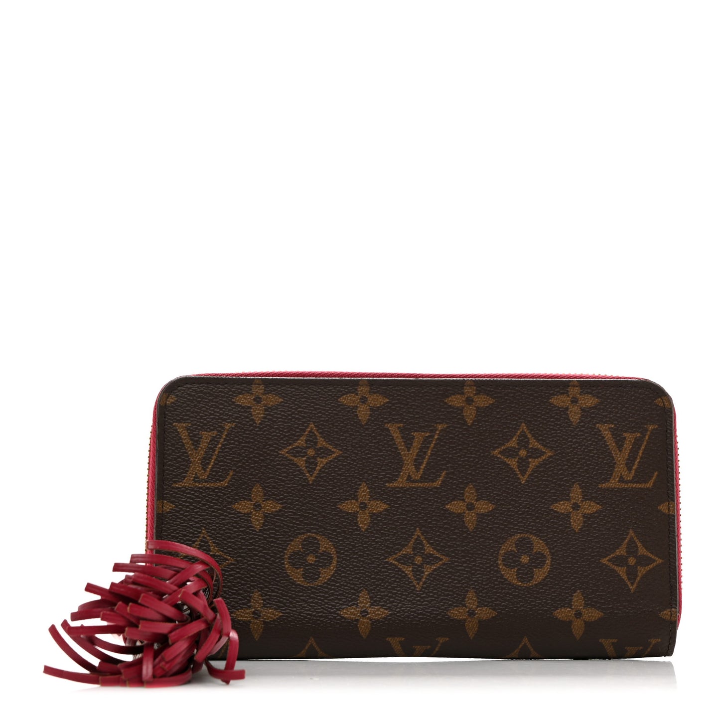 Monogram Pompon Zippy Wallet Fuchsia