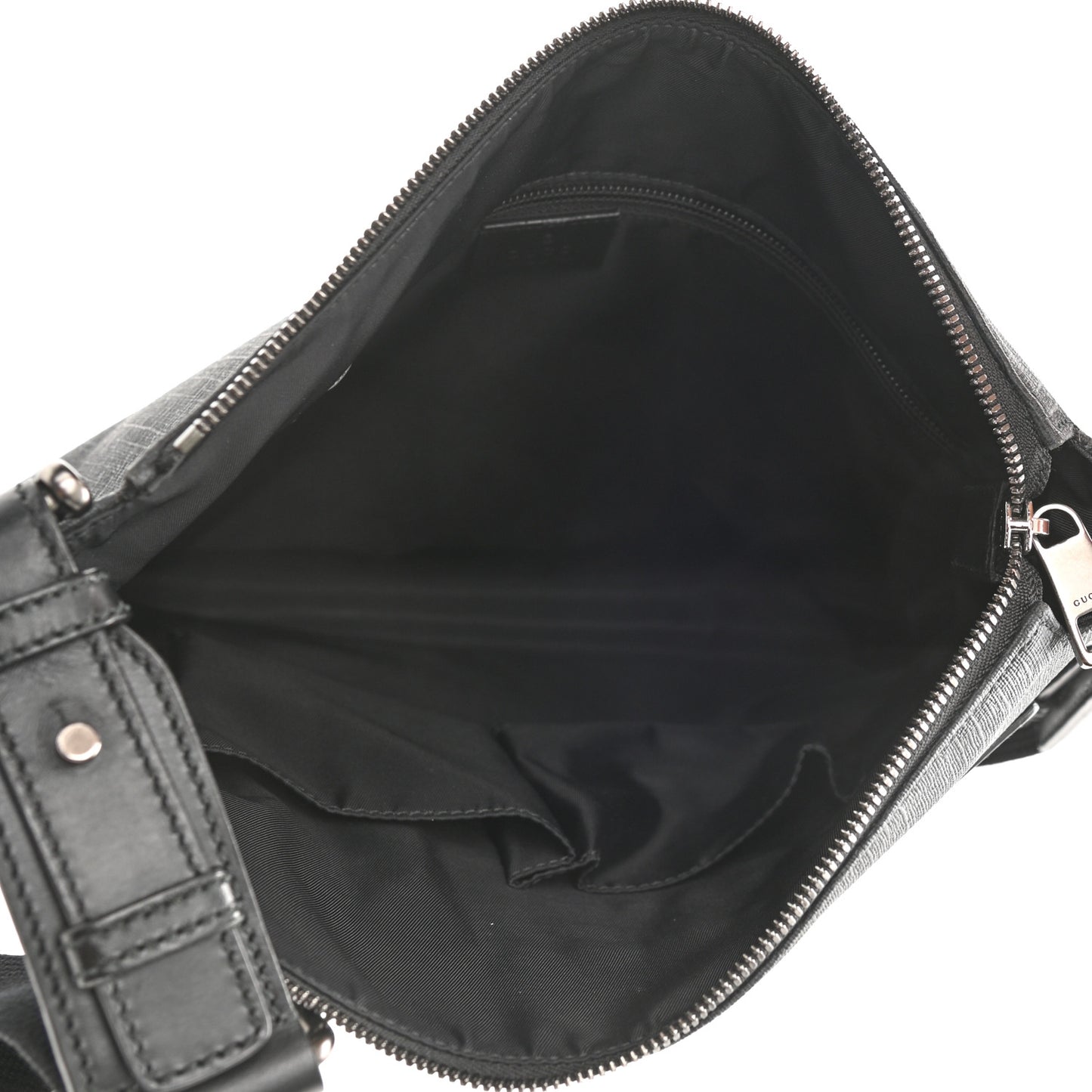GG Supreme Monogram Crossbody Messenger Bag Black Grey